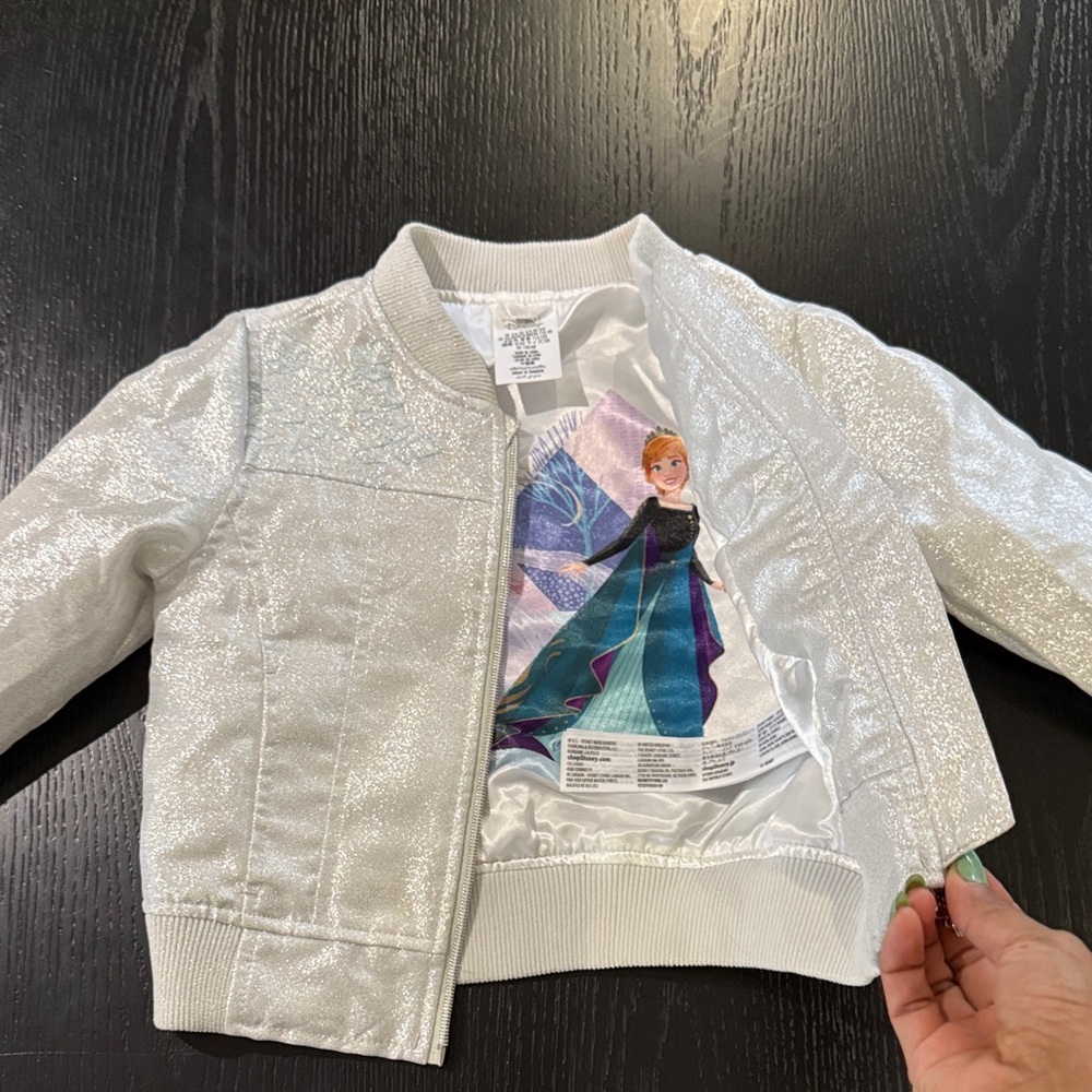 Disney Frozen Bomber Jacket - White with Elsa and Anna